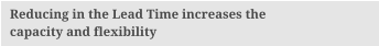 Reducing in the Lead Time increases the capacity and flexibility